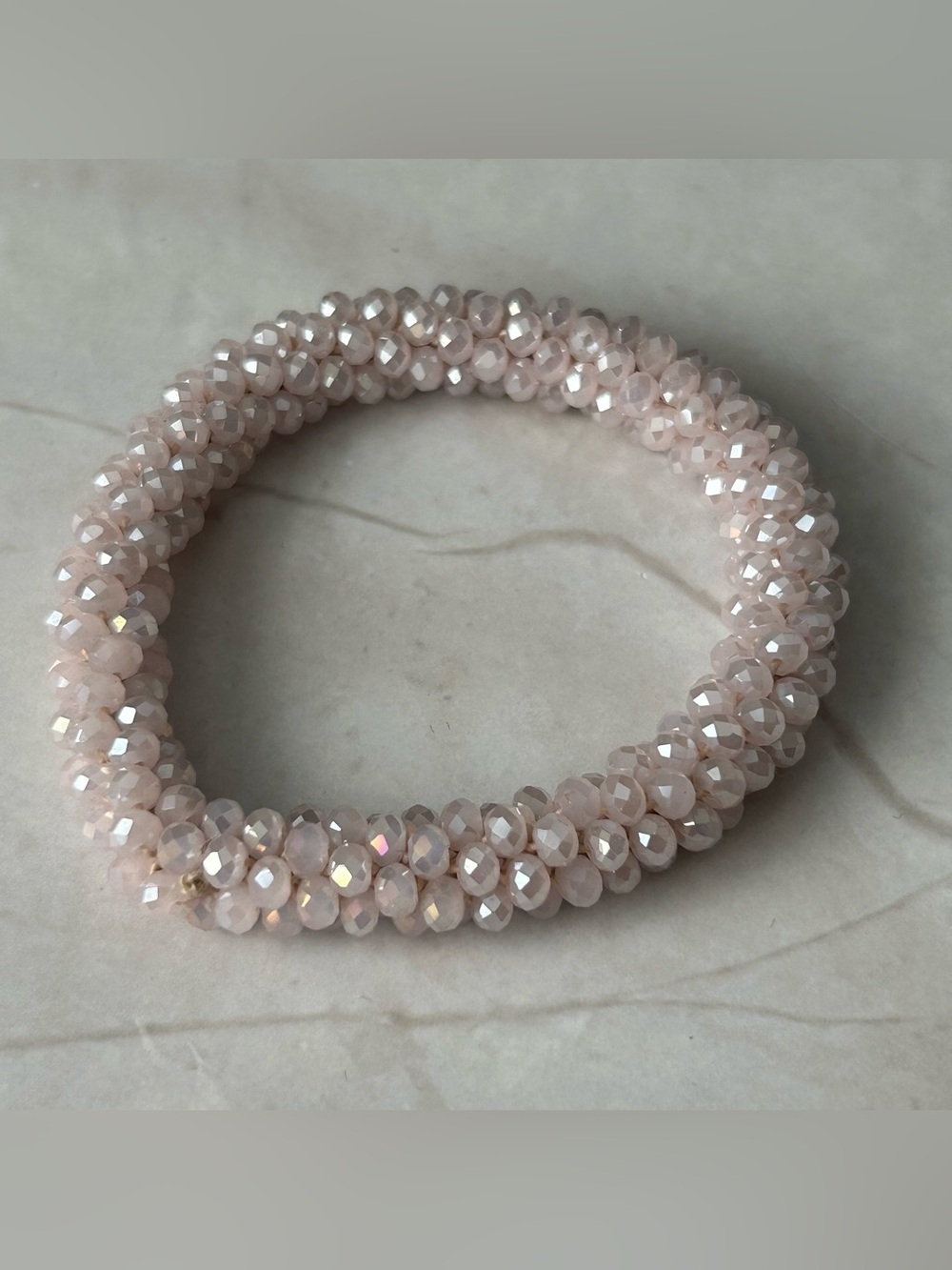 Delicate Blush Crystal Stretch Bracelet